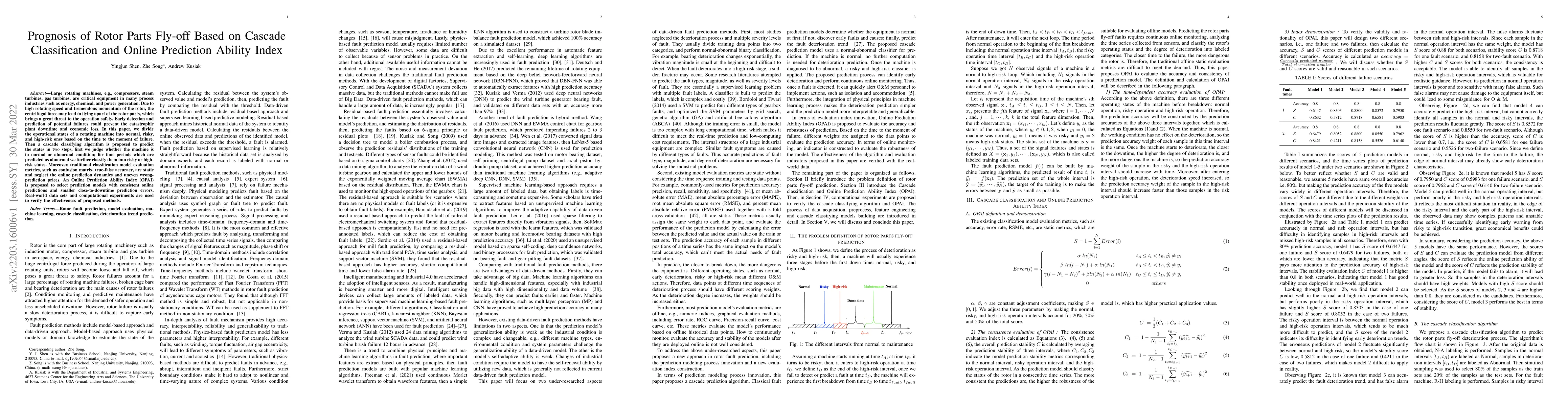 Thumbnail for Prognosis of Rotor Parts Fly-off Based on Cascade Classification and
  Online Prediction Ability Index
