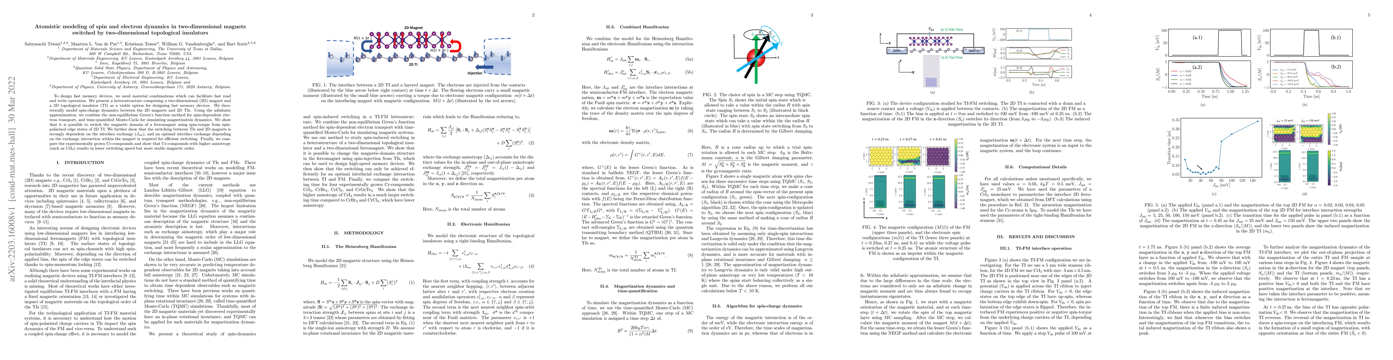 Thumbnail for Atomistic modeling of spin and electron dynamics in two-dimensional
  magnets switched by two-dimensional topological insulators