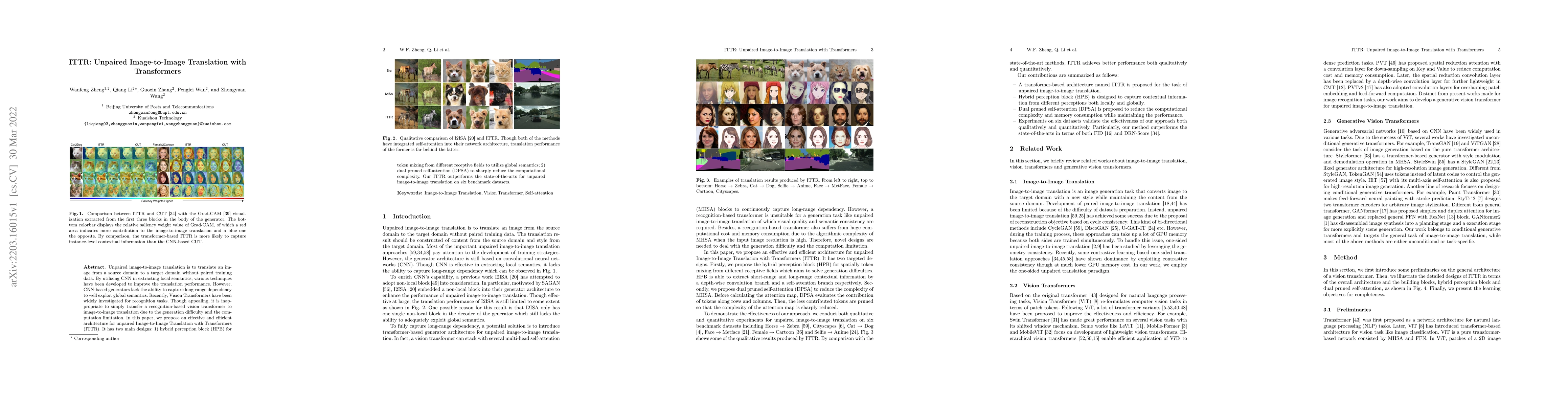 Thumbnail for ITTR: Unpaired Image-to-Image Translation with Transformers