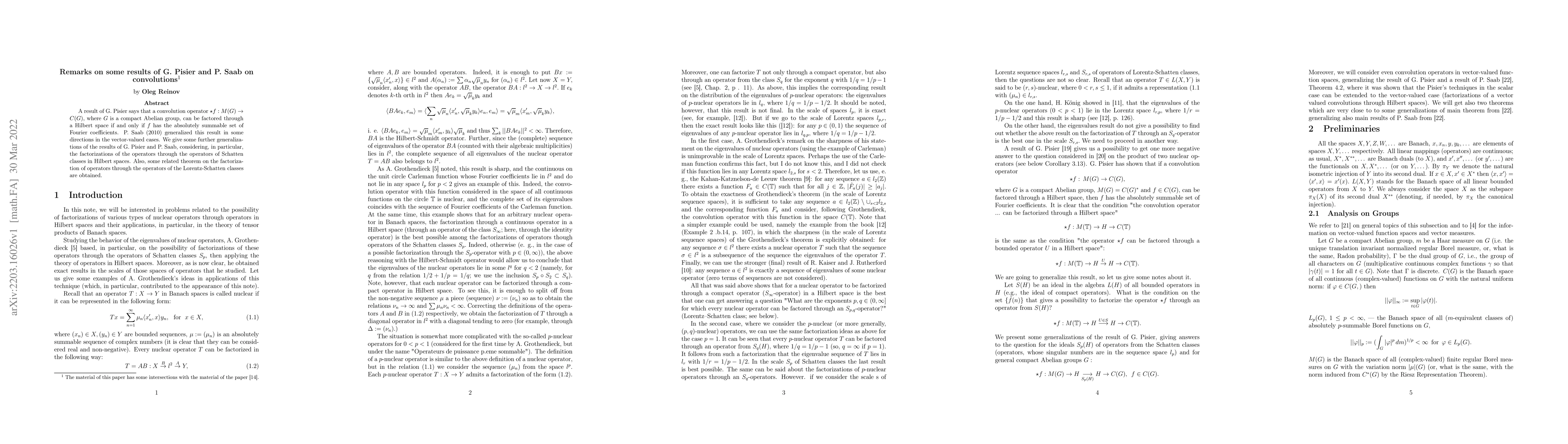 Thumbnail for Remarks on some results of G. Pisier and P. Saab on convolutions