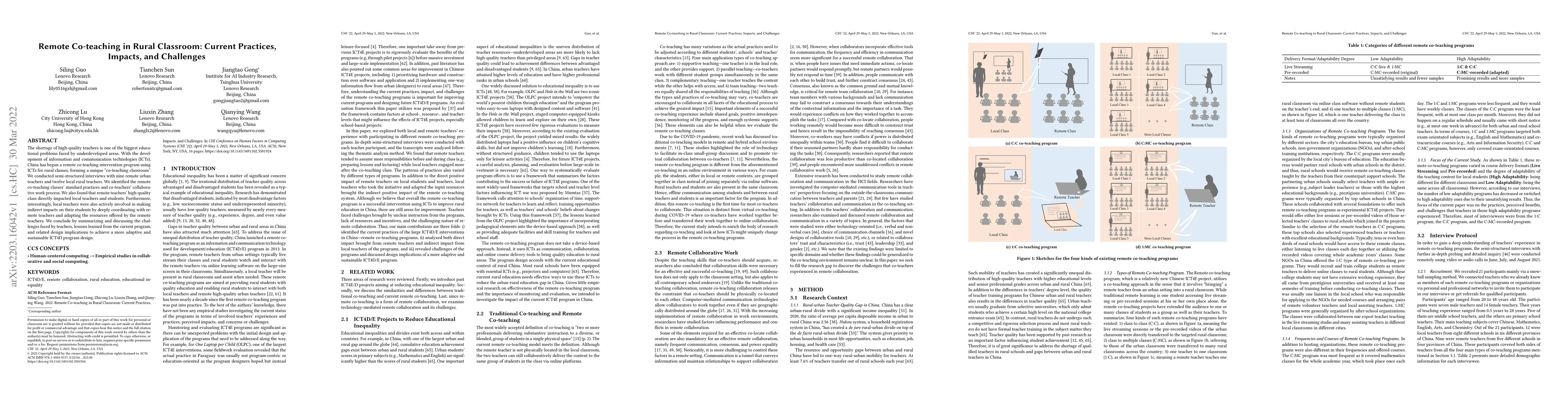Thumbnail for Remote Co-teaching in Rural Classroom: Current Practices, Impacts, and
  Challenges