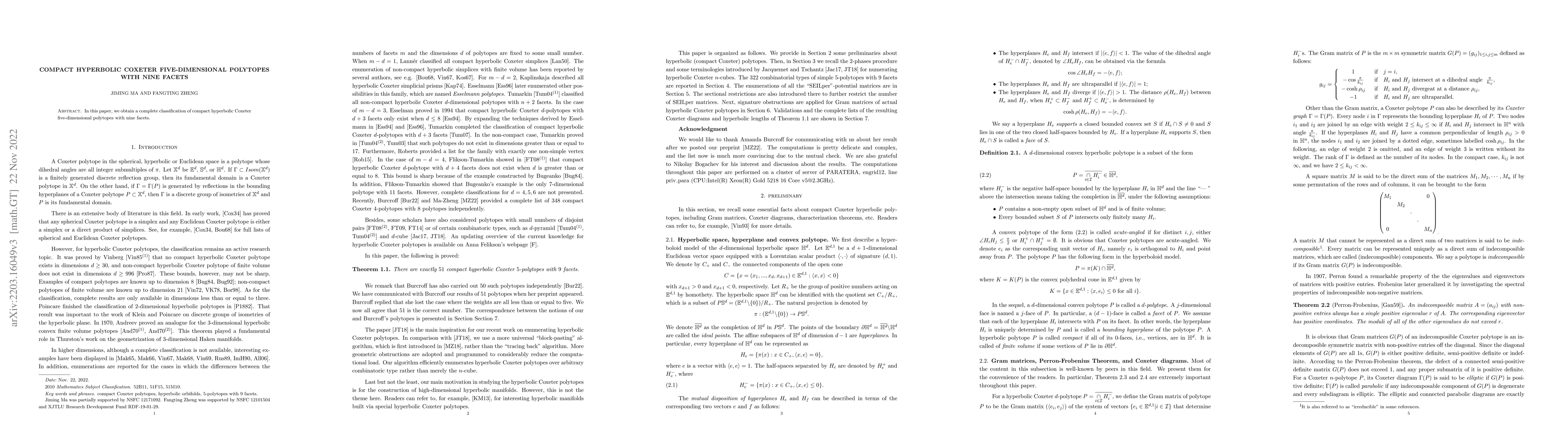 Thumbnail for Compact hyperbolic Coxeter five-dimensional polytopes with nine facets