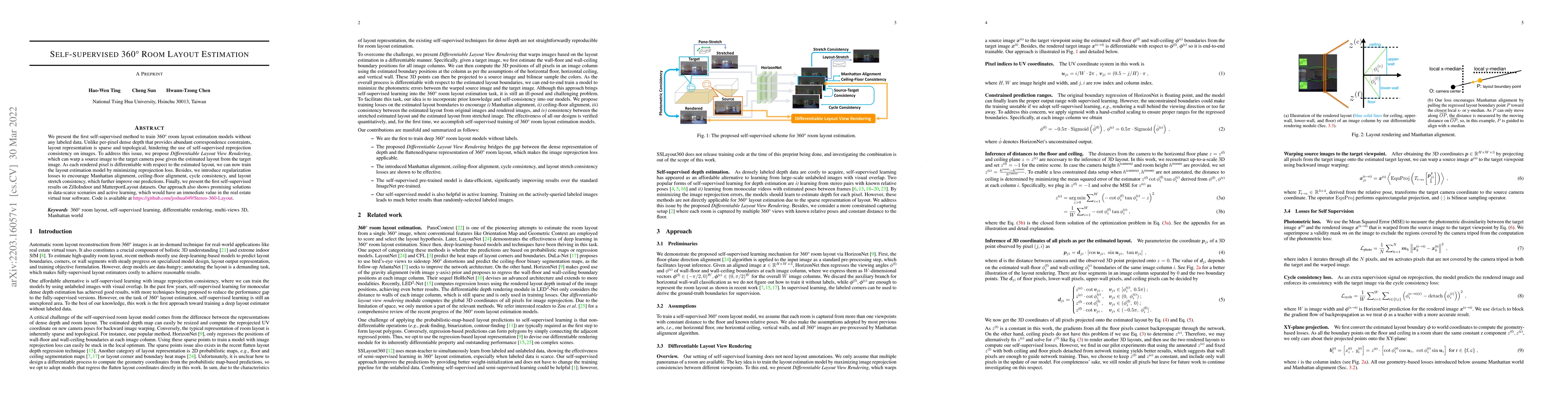 Thumbnail for Self-supervised 360$^{\circ}$ Room Layout Estimation
