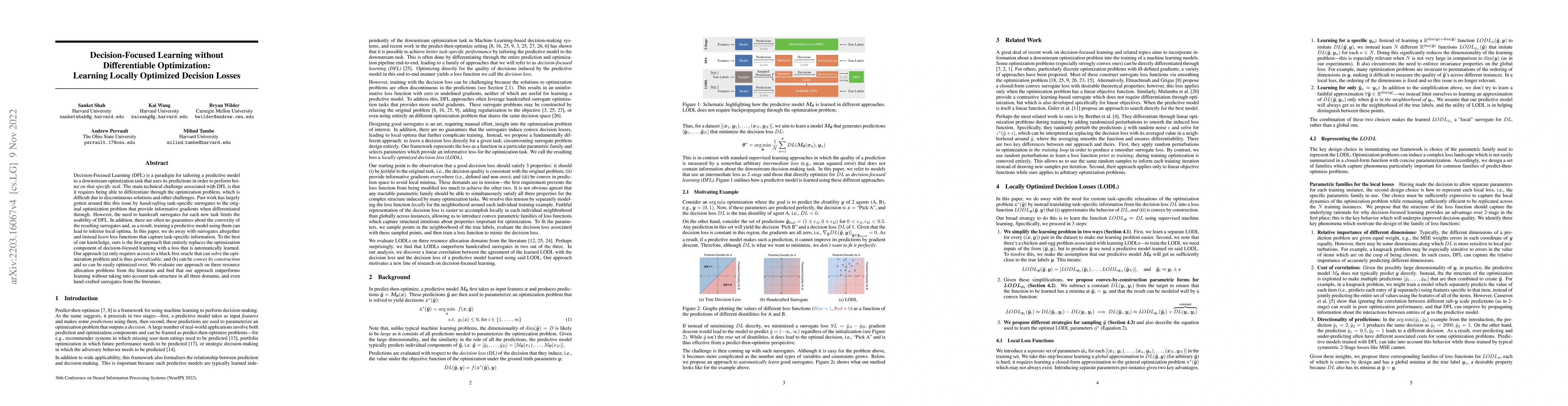 Thumbnail for Decision-Focused Learning without Differentiable Optimization: Learning
  Locally Optimized Decision Losses