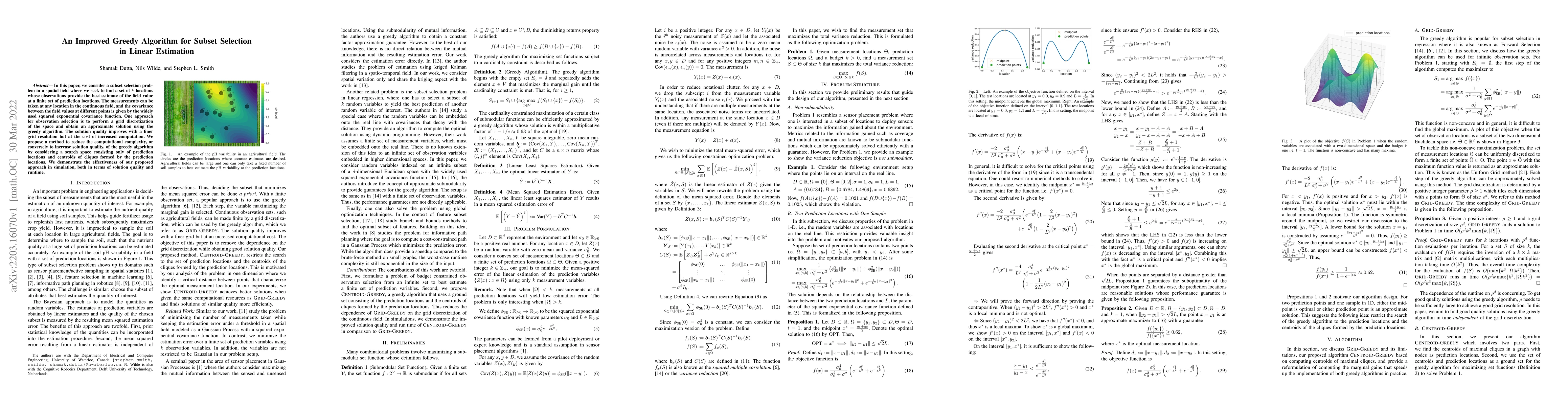 Thumbnail for An Improved Greedy Algorithm for Subset Selection in Linear Estimation