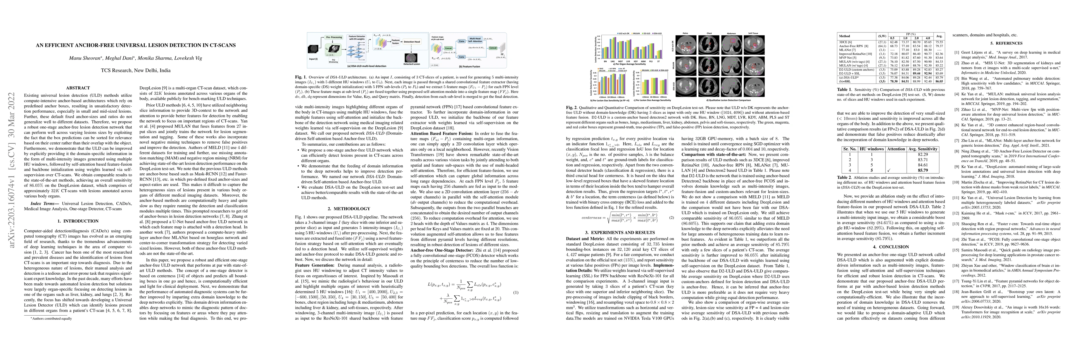 Thumbnail for An Efficient Anchor-free Universal Lesion Detection in CT-scans