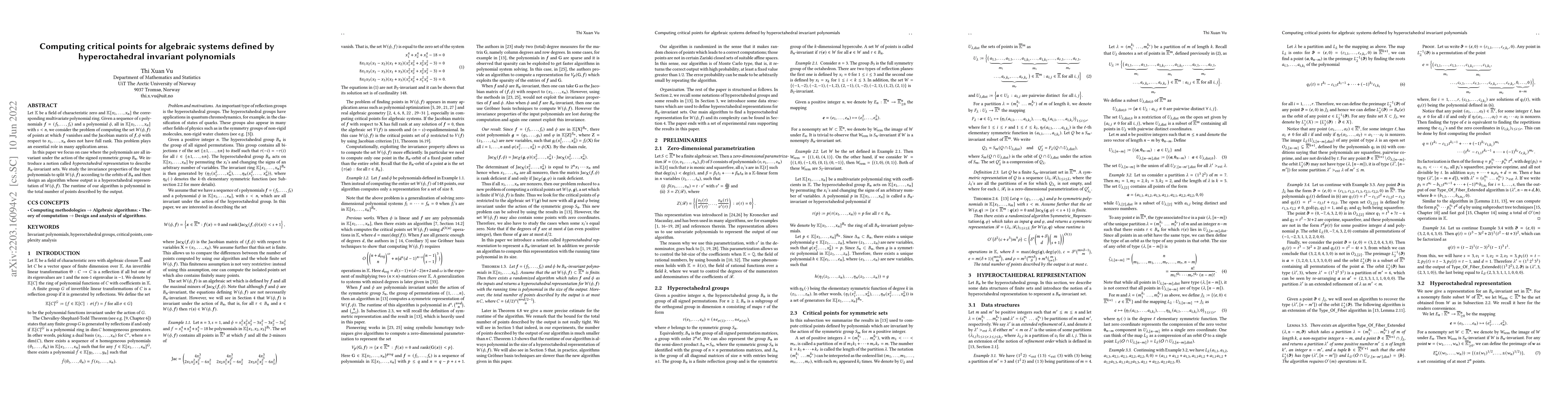 Thumbnail for Computing critical points for algebraic systems defined by
  hyperoctahedral invariant polynomials