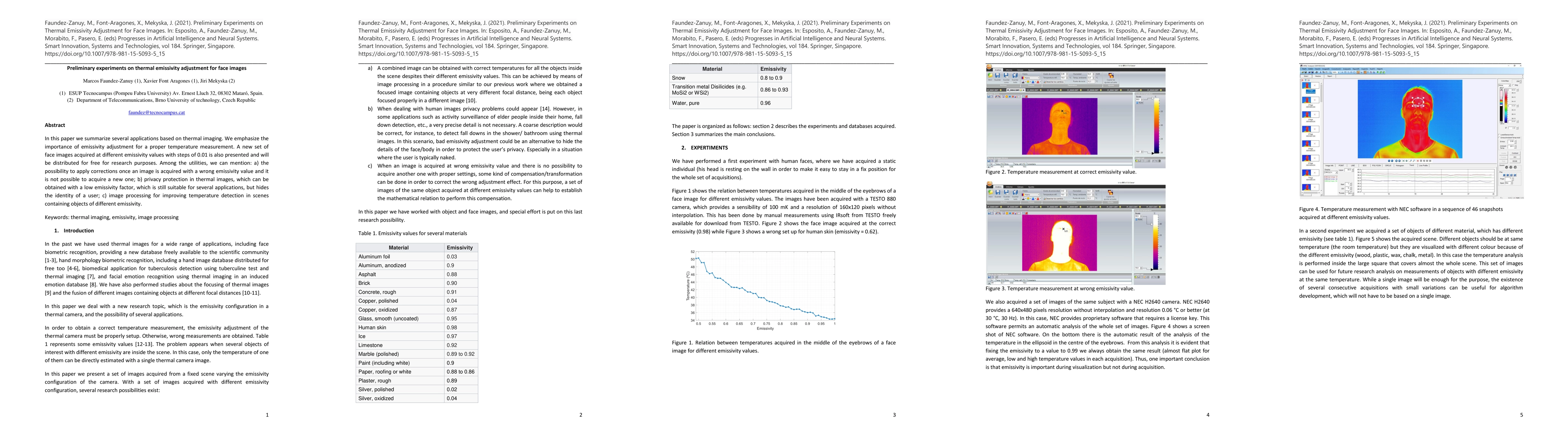 Thumbnail for Preliminary experiments on thermal emissivity adjustment for face images