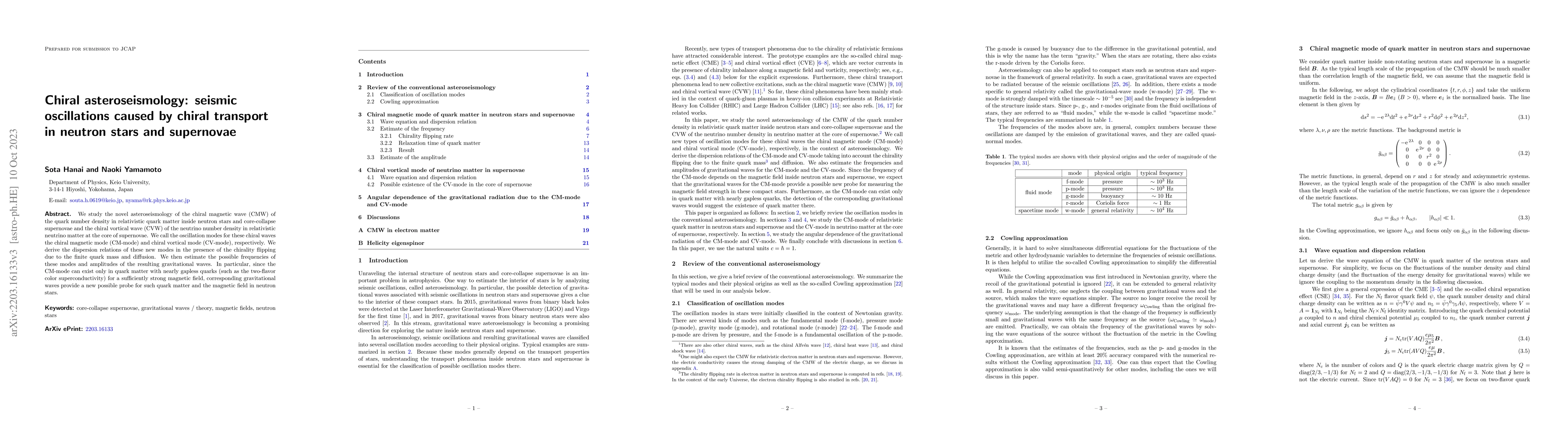 Thumbnail for Chiral asteroseismology: seismic oscillations caused by chiral transport
  in neutron stars and supernovae