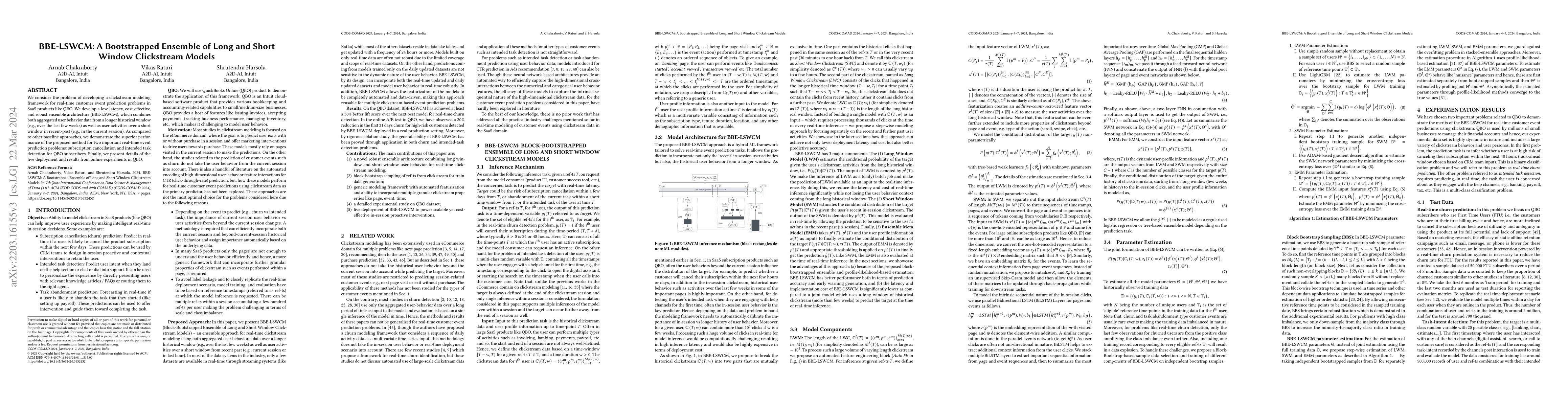 Thumbnail for BBE-LSWCM: A Bootstrapped Ensemble of Long and Short Window Clickstream
  Models