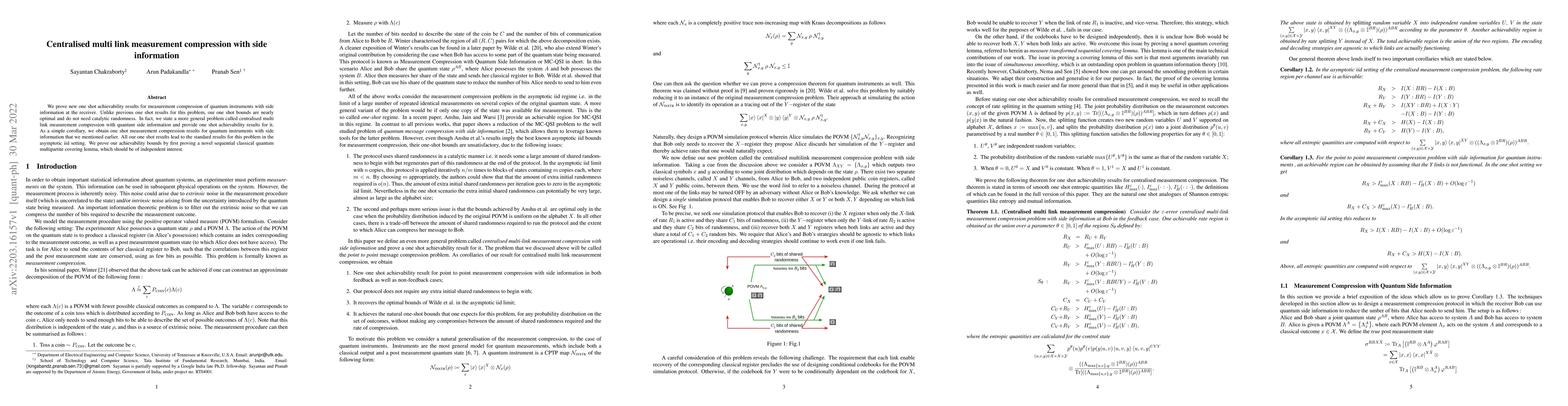 Thumbnail for Centralised multi link measurement compression with side information