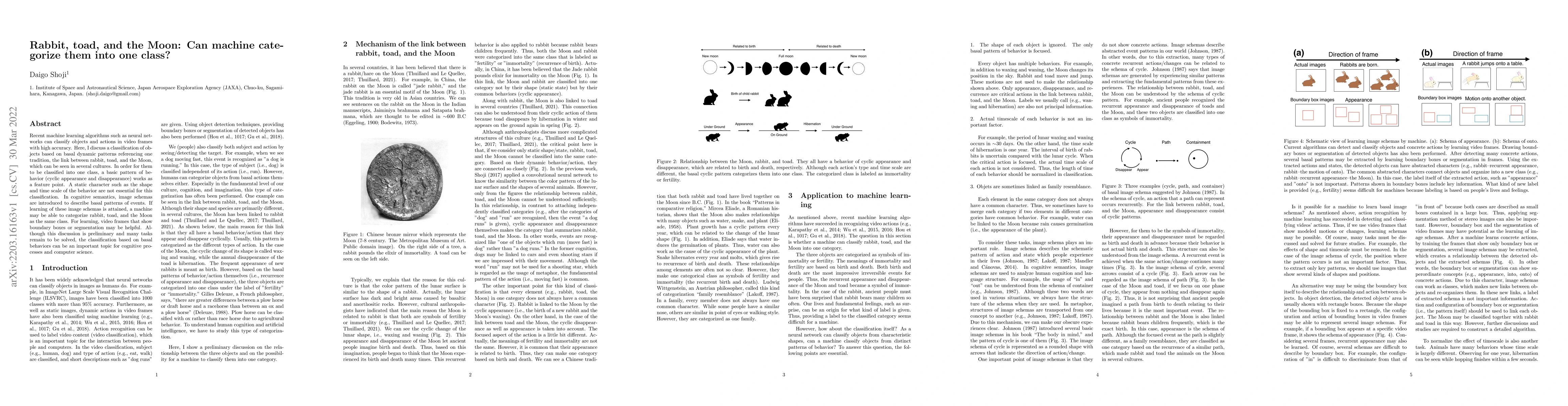 Thumbnail for Rabbit, toad, and the Moon: Can machine categorize them into one class?
