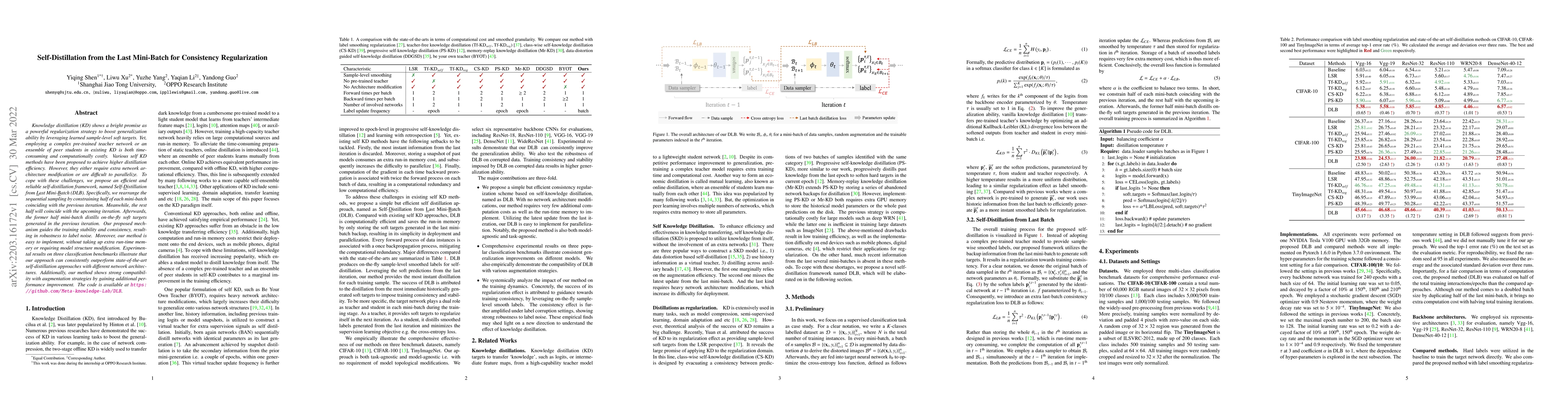 Thumbnail for Self-Distillation from the Last Mini-Batch for Consistency
  Regularization
