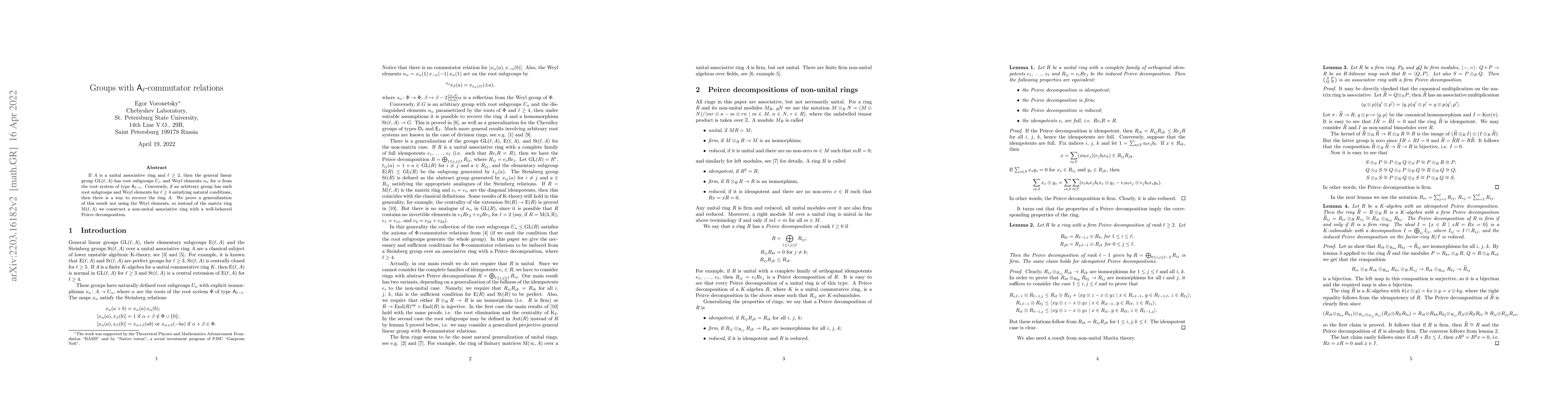 Thumbnail for Groups with $\mathsf A_\ell$-commutator relations