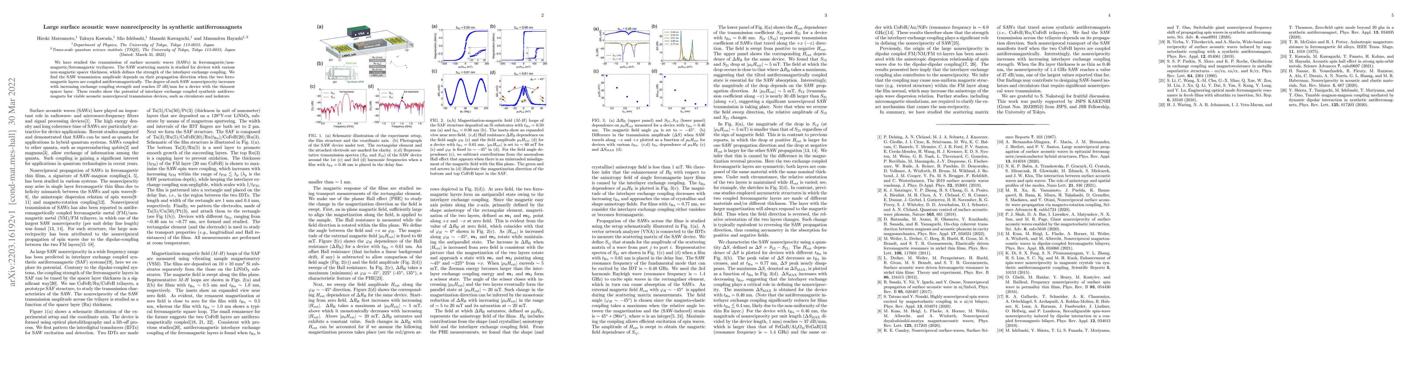 Thumbnail for Large surface acoustic wave nonreciprocity in synthetic antiferromagnets