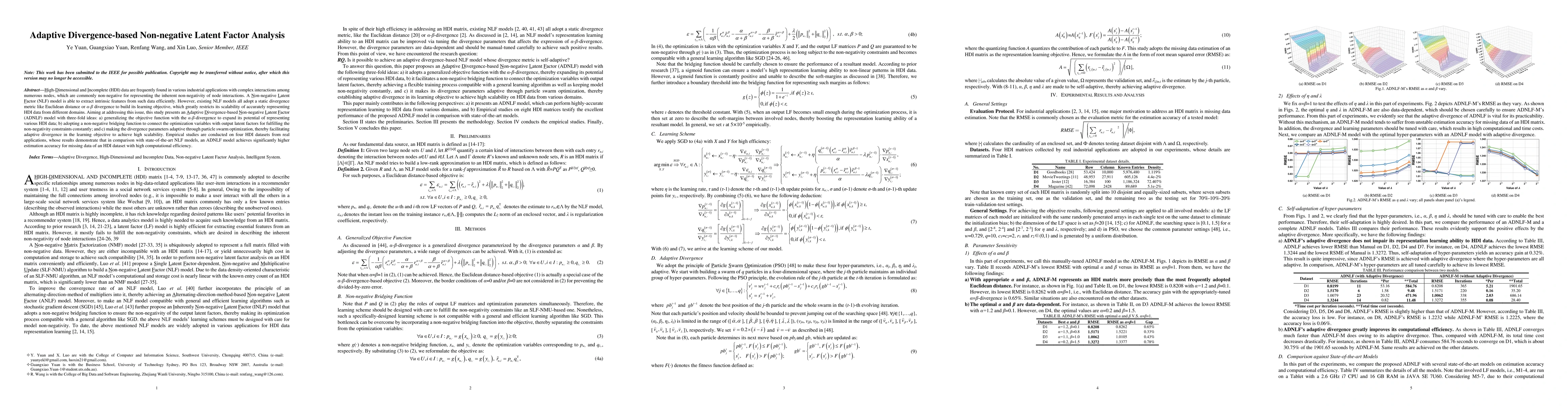 Thumbnail for Adaptive Divergence-based Non-negative Latent Factor Analysis