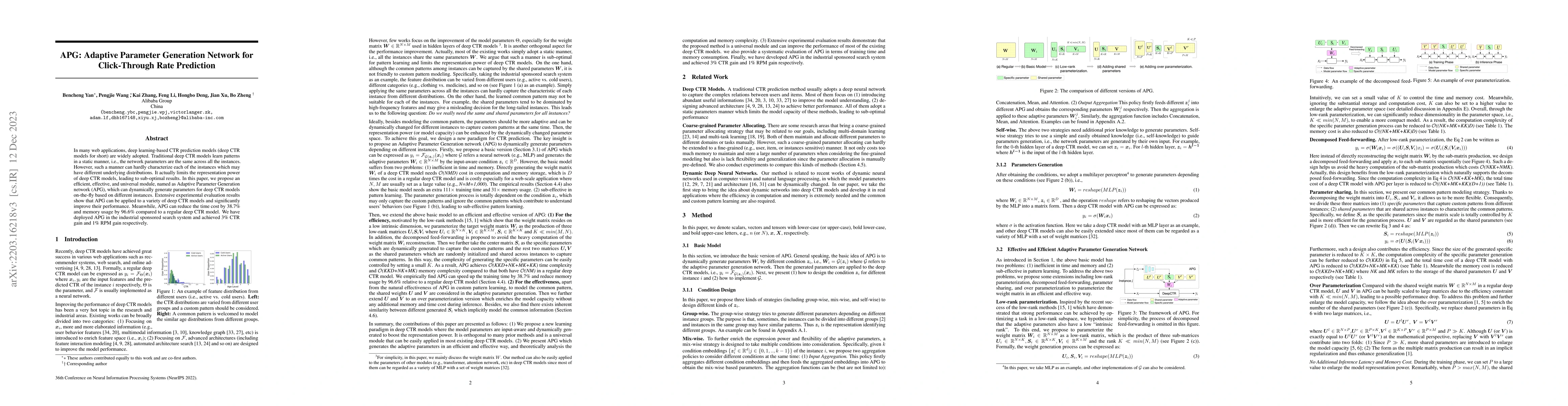 Thumbnail for APG: Adaptive Parameter Generation Network for Click-Through Rate
  Prediction