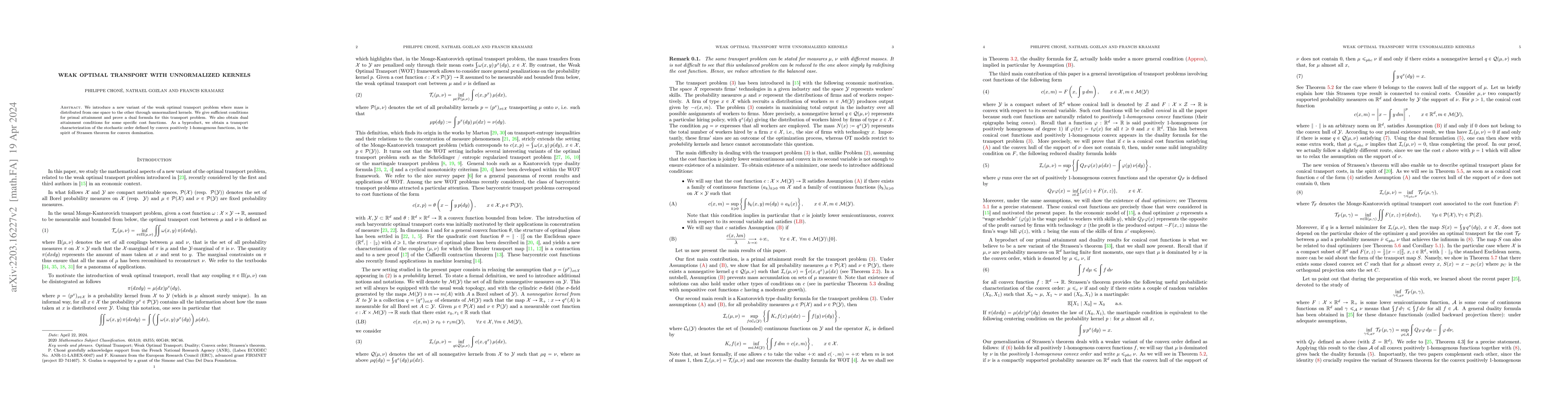 Thumbnail for Weak optimal transport with unnormalized kernels