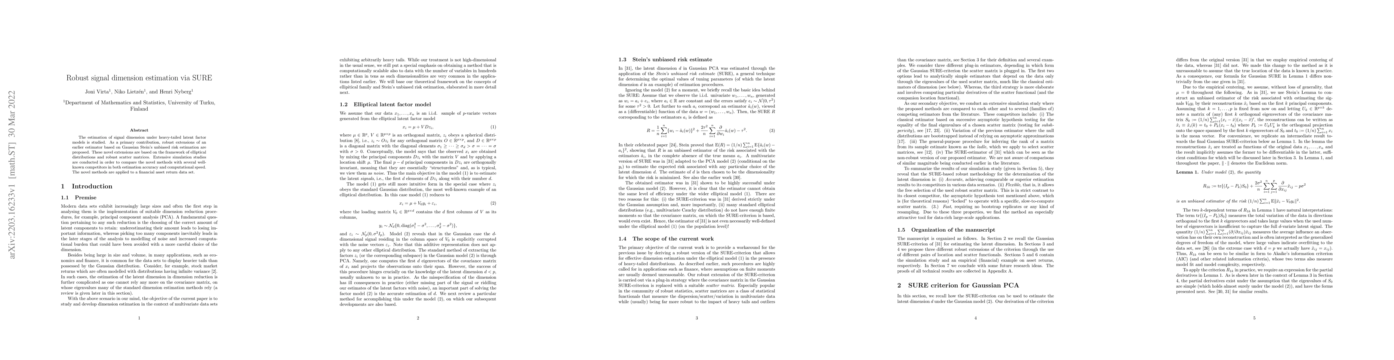 Thumbnail for Robust signal dimension estimation via SURE