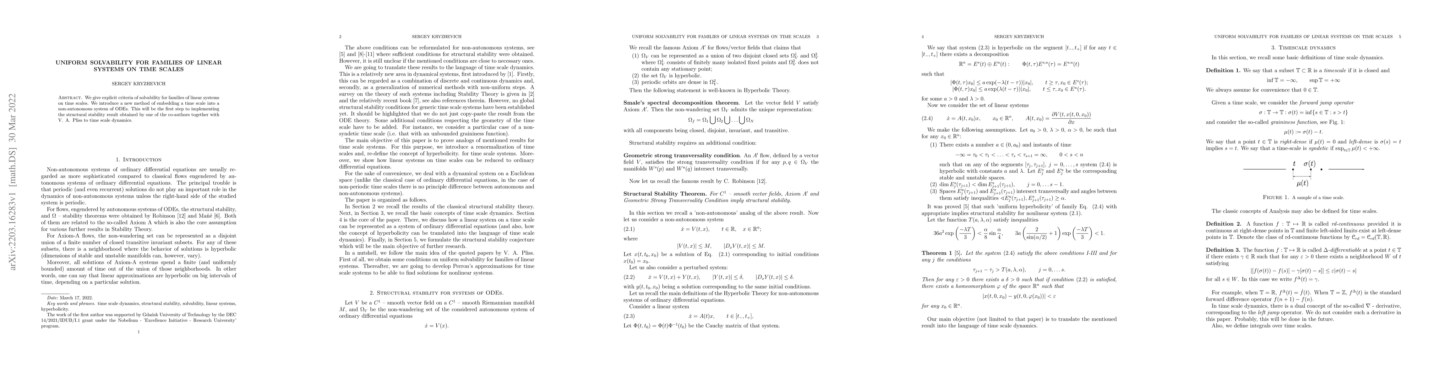 Thumbnail for Uniform solvability for families of linear systems on time scales