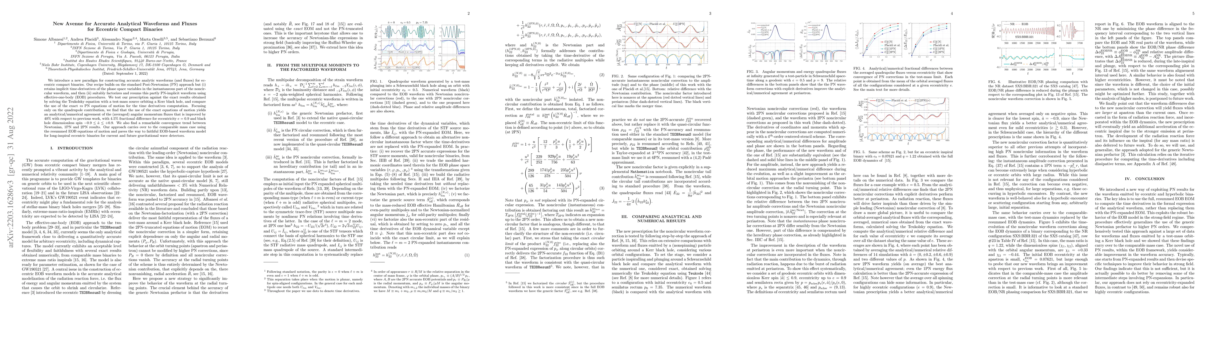 Thumbnail for New Avenue for Accurate Analytical Waveforms and Fluxes for Eccentric
  Compact Binaries