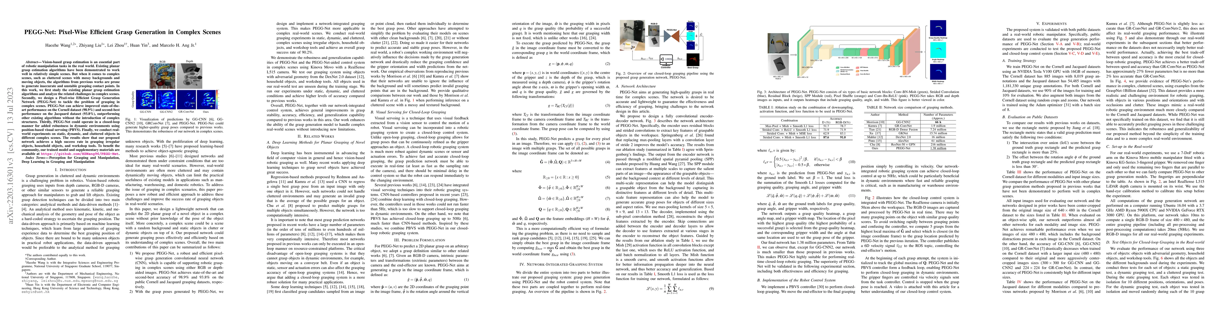 Thumbnail for PEGG-Net: Pixel-Wise Efficient Grasp Generation in Complex Scenes