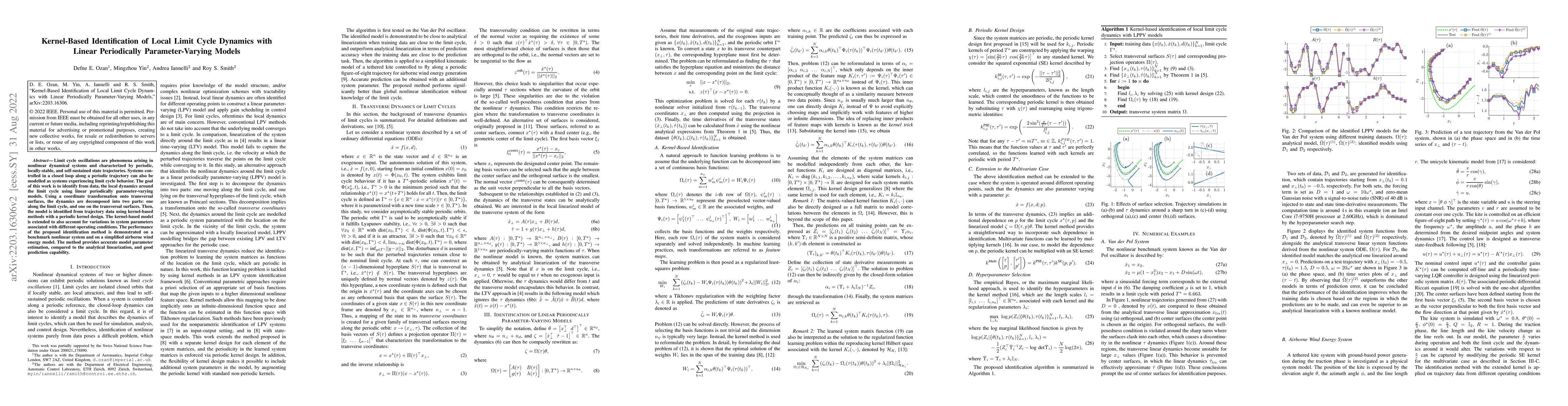 Thumbnail for Kernel-Based Identification of Local Limit Cycle Dynamics with Linear
  Periodically Parameter-Varying Models