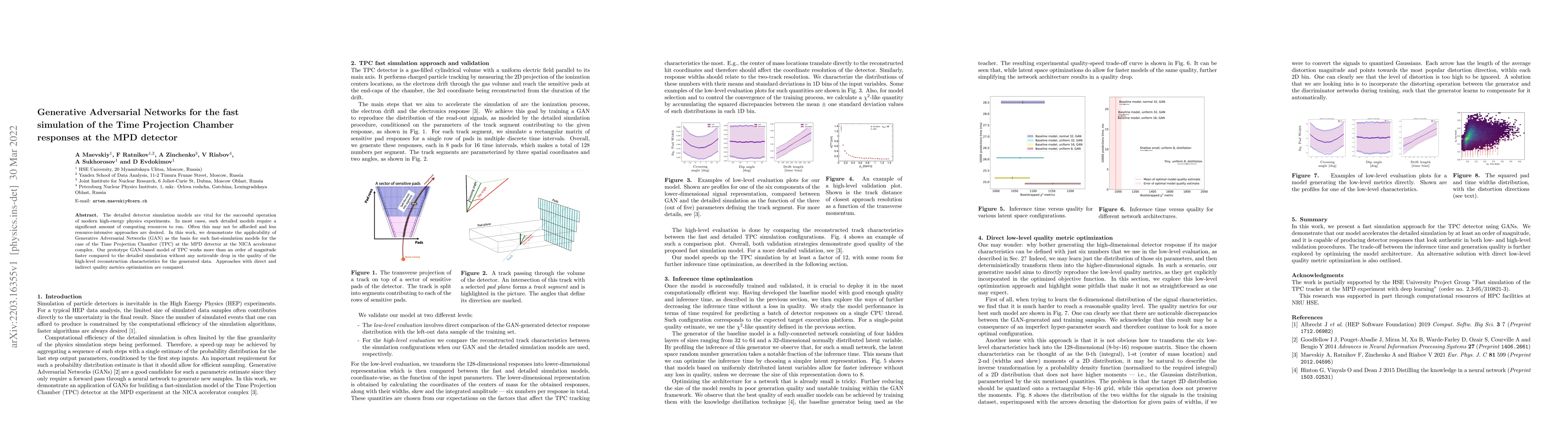 Thumbnail for Generative Adversarial Networks for the fast simulation of the Time
  Projection Chamber responses at the MPD detector
