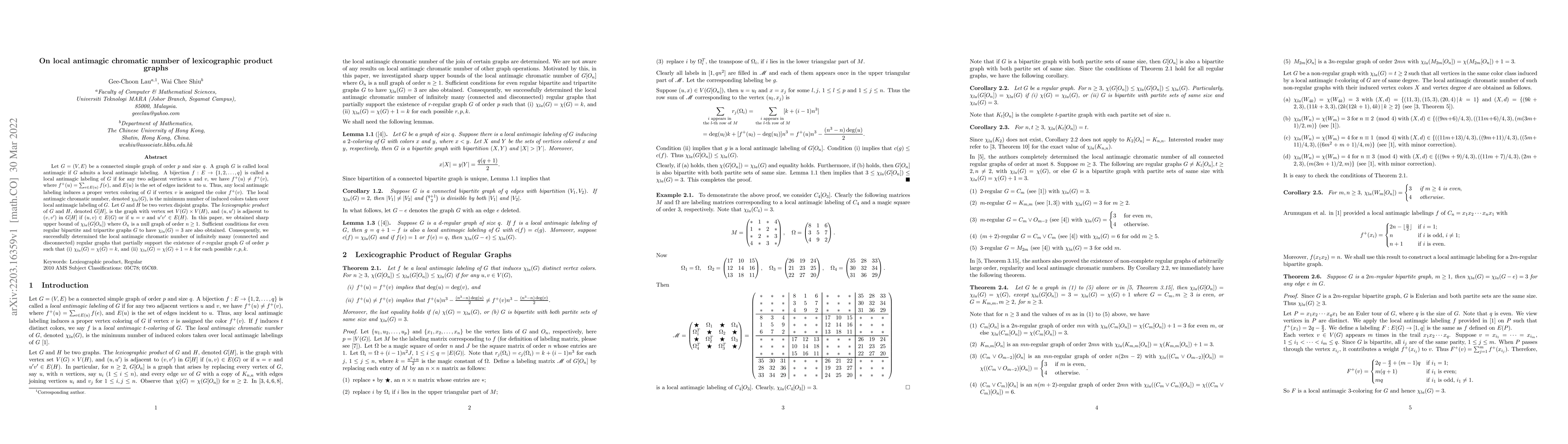 Thumbnail for On local antimagic chromatic number of lexicographic product graphs