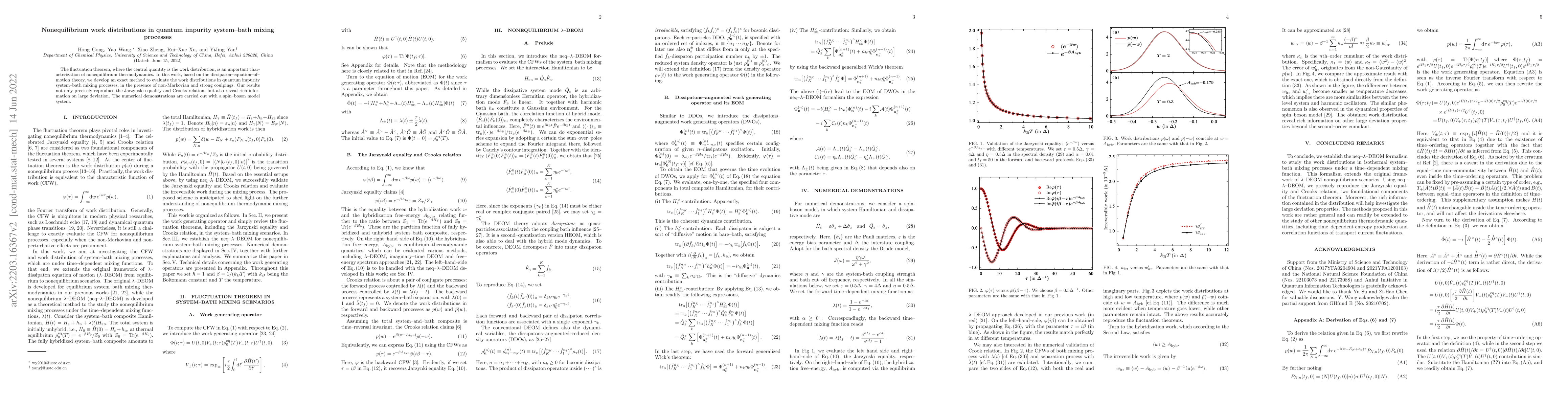 Thumbnail for Nonequilibrium work distributions in quantum impurity system-bath mixing
  processes
