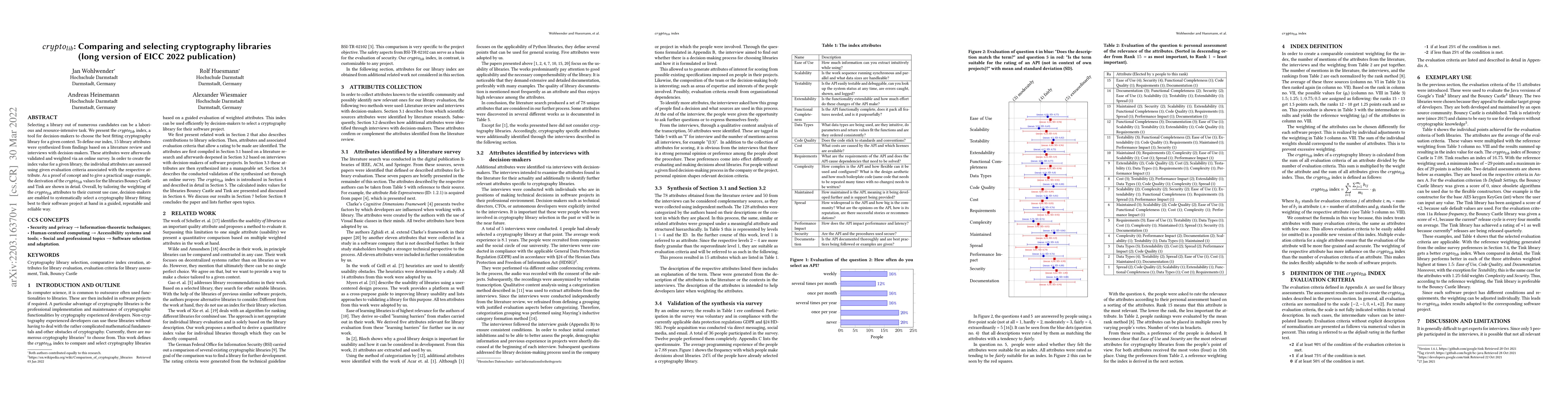Thumbnail for $crypto_{lib}$: Comparing and selecting cryptography libraries (long
  version of EICC 2022 publication)
