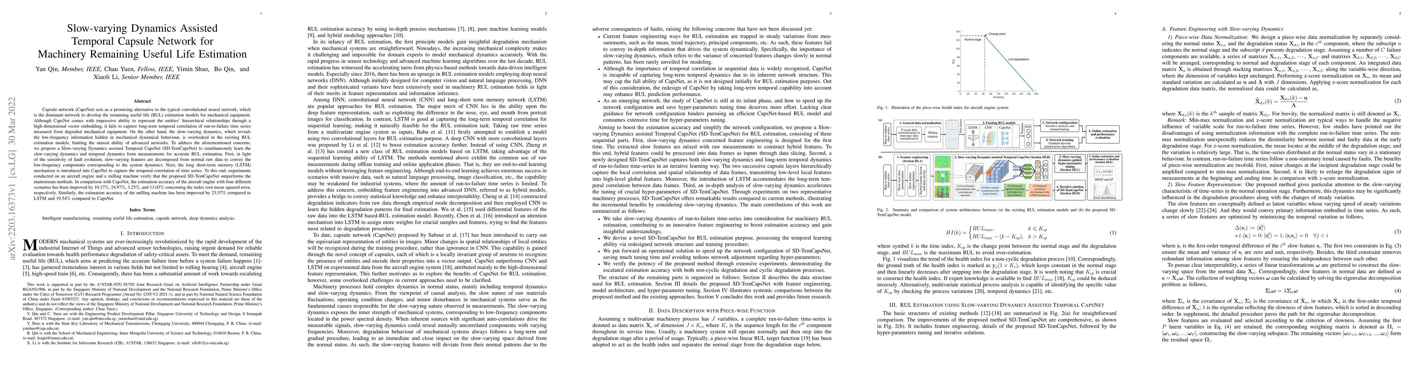 Thumbnail for Slow-varying Dynamics Assisted Temporal Capsule Network for Machinery
  Remaining Useful Life Estimation