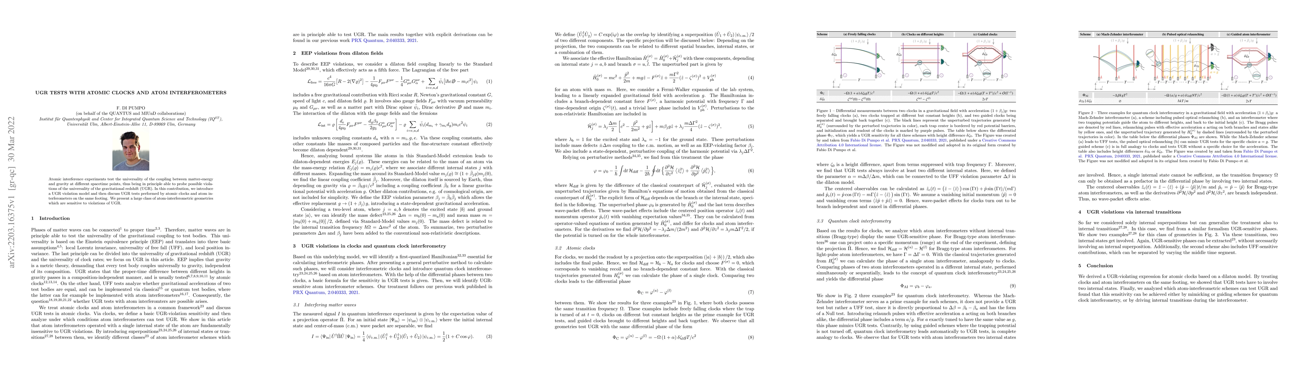 Thumbnail for UGR tests with atomic clocks and atom interferometers