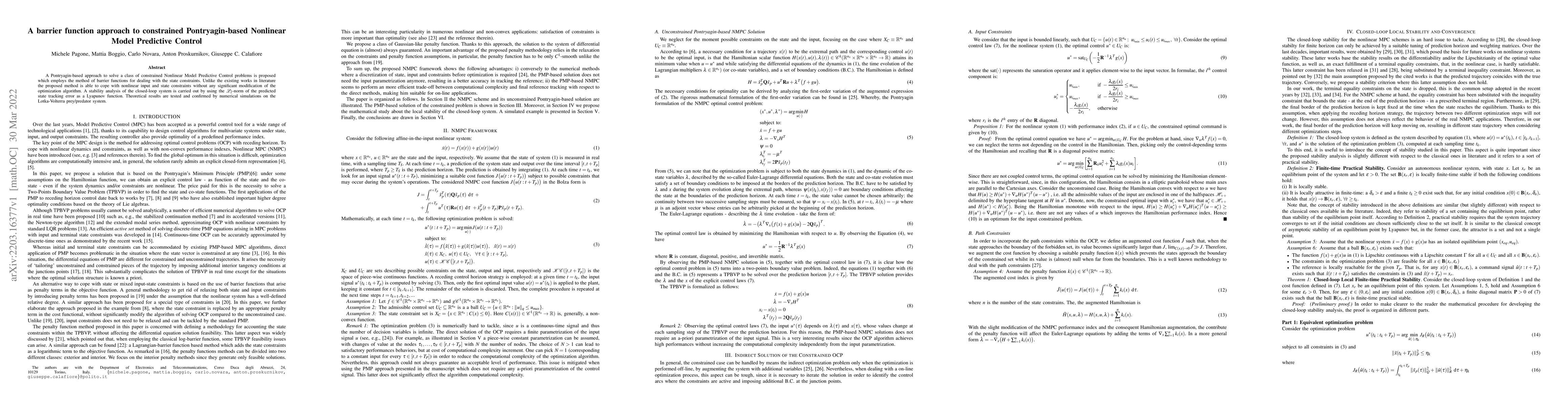 Thumbnail for A barrier function approach to constrained Pontryagin-based Nonlinear
  Model Predictive Control