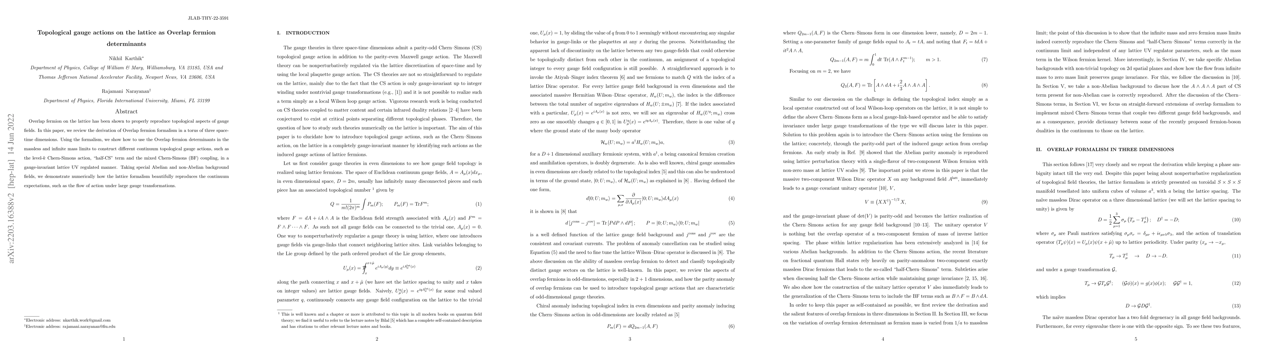 Thumbnail for Topological gauge actions on the lattice as Overlap fermion determinants
