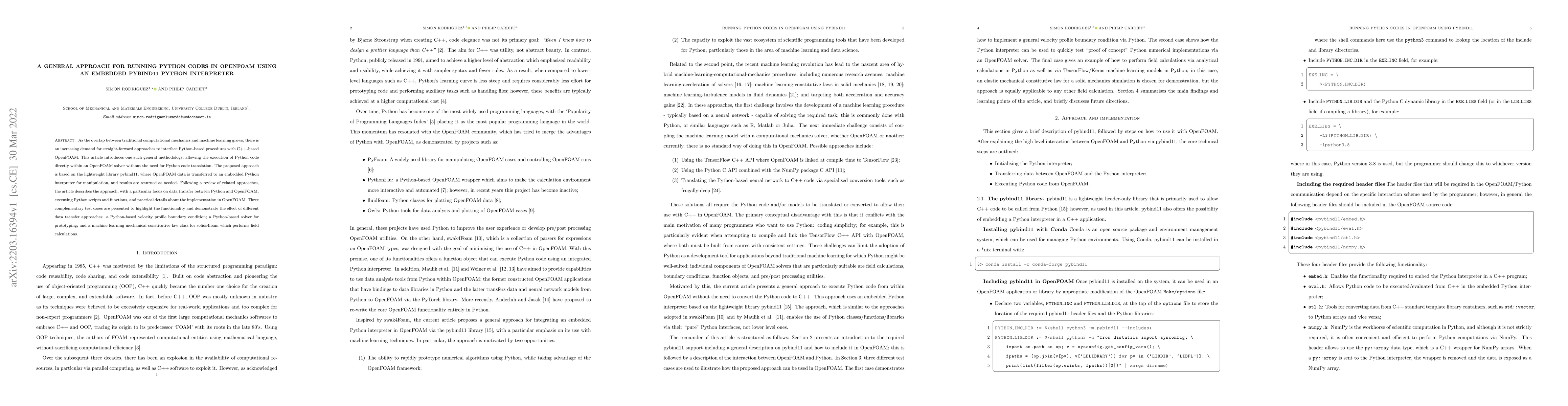 Thumbnail for A general approach for running Python codes in OpenFOAM using an
  embedded pybind11 Python interpreter
