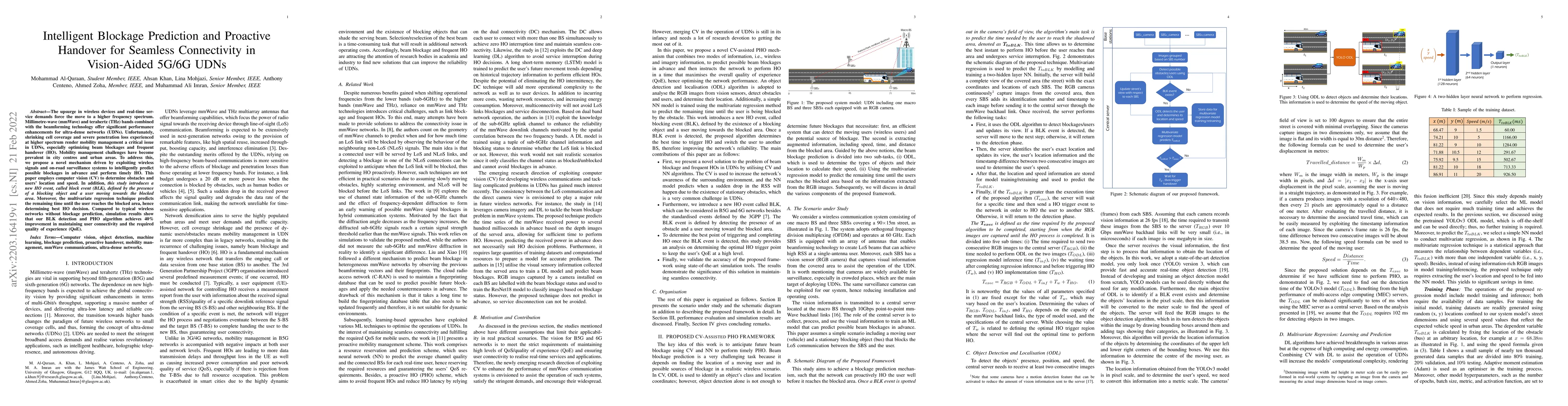 Thumbnail for Intelligent Blockage Prediction and Proactive Handover for Seamless
  Connectivity in Vision-Aided 5G/6G UDNs