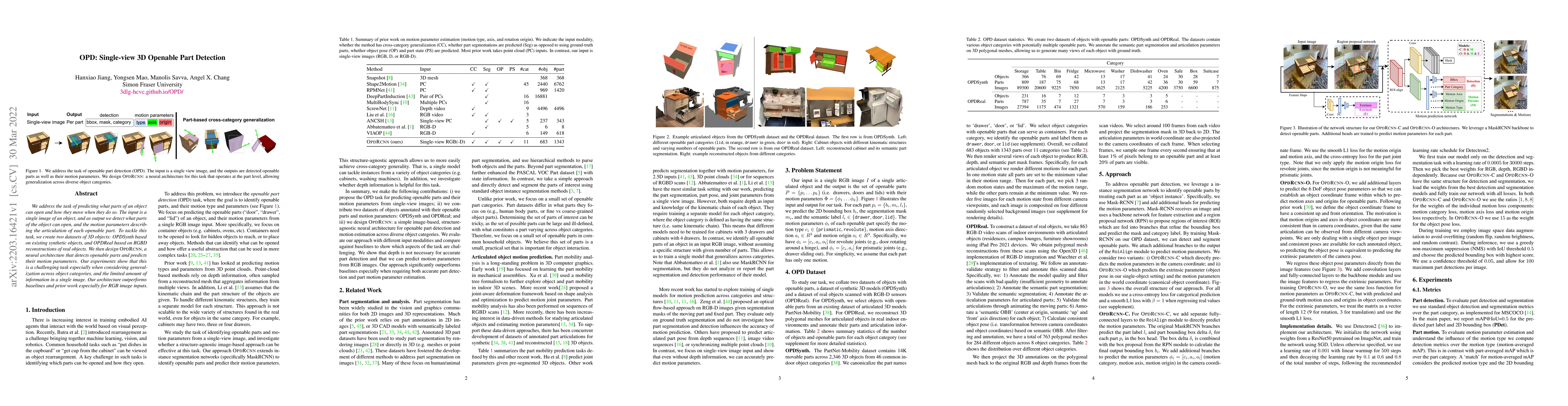 Thumbnail for OPD: Single-view 3D Openable Part Detection