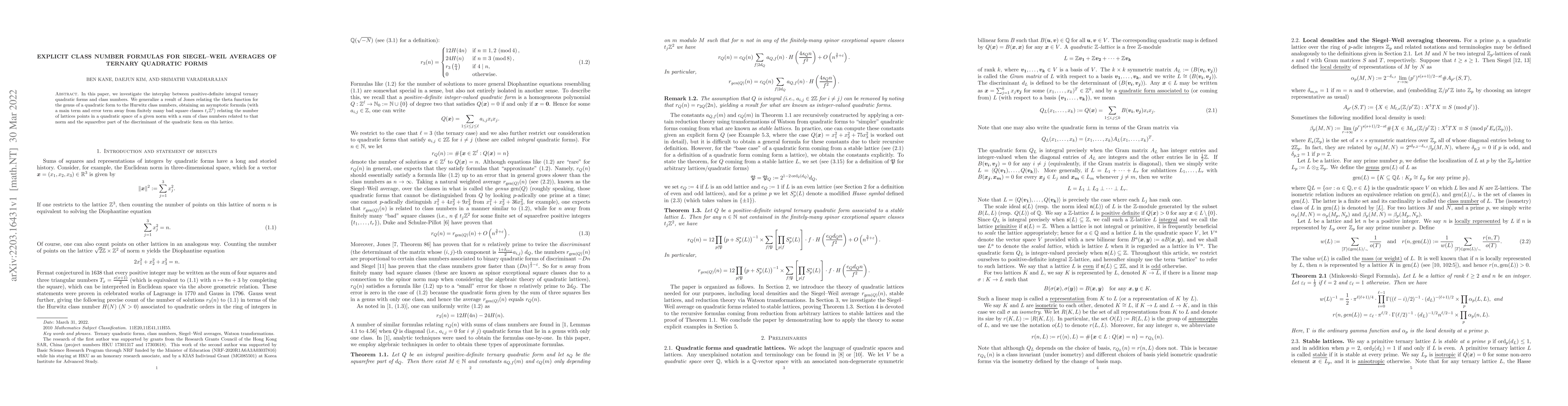 Thumbnail for Explicit Class number formulas for Siegel--Weil averages of ternary
  quadratic forms
