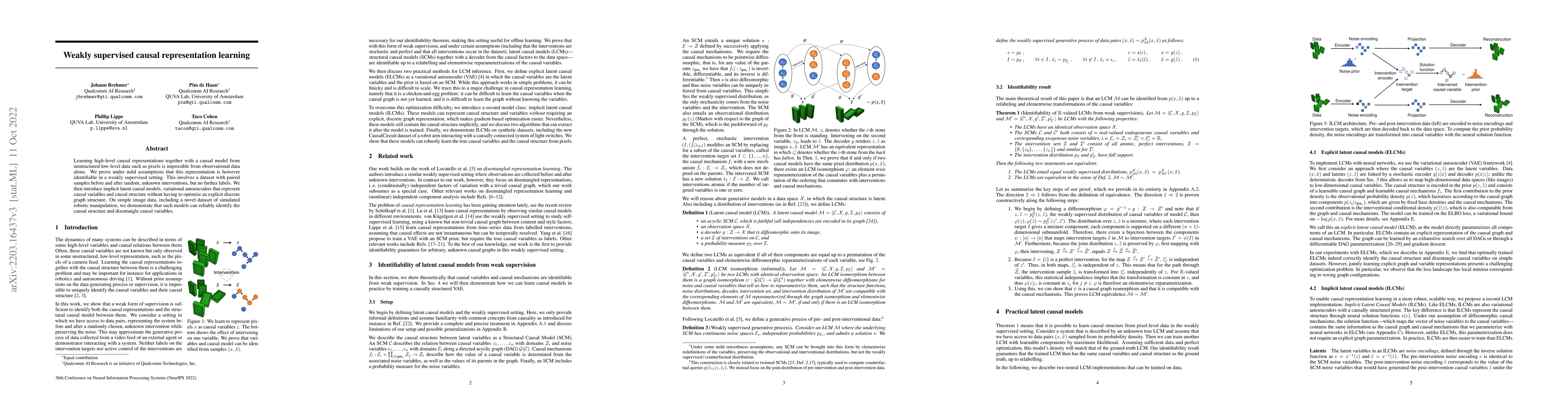 Thumbnail for Weakly supervised causal representation learning
