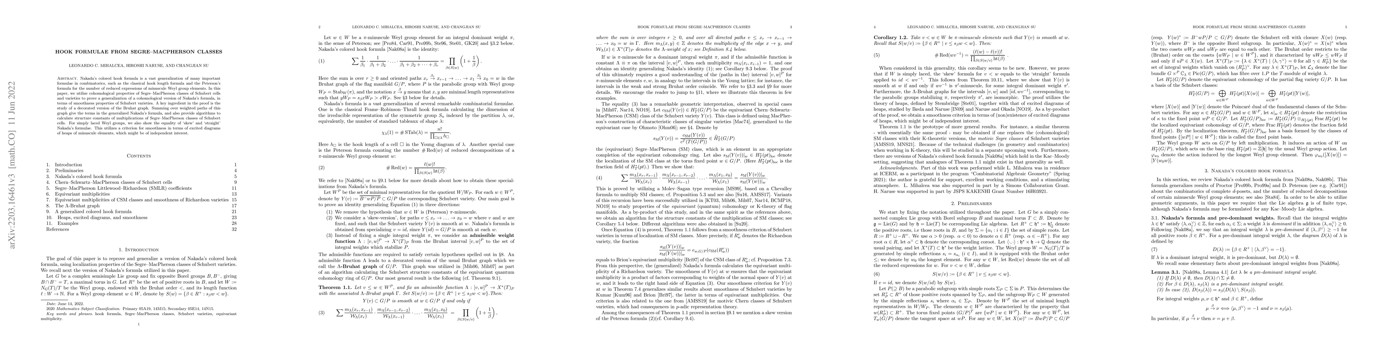 Thumbnail for Hook formulae from Segre-MacPherson classes