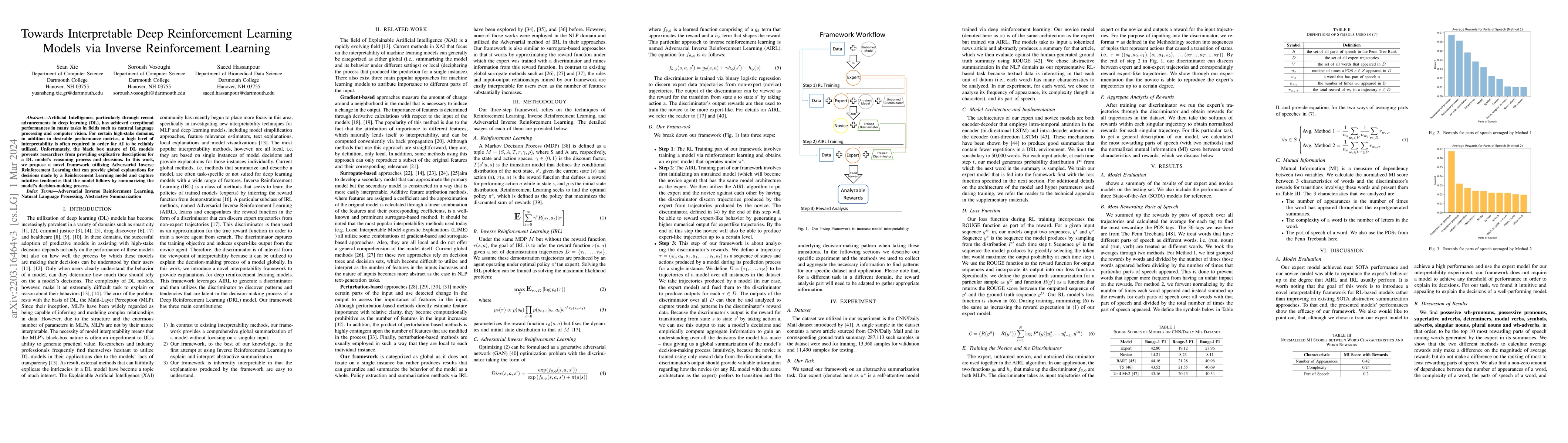 Thumbnail for Towards Interpretable Deep Reinforcement Learning Models via Inverse
  Reinforcement Learning