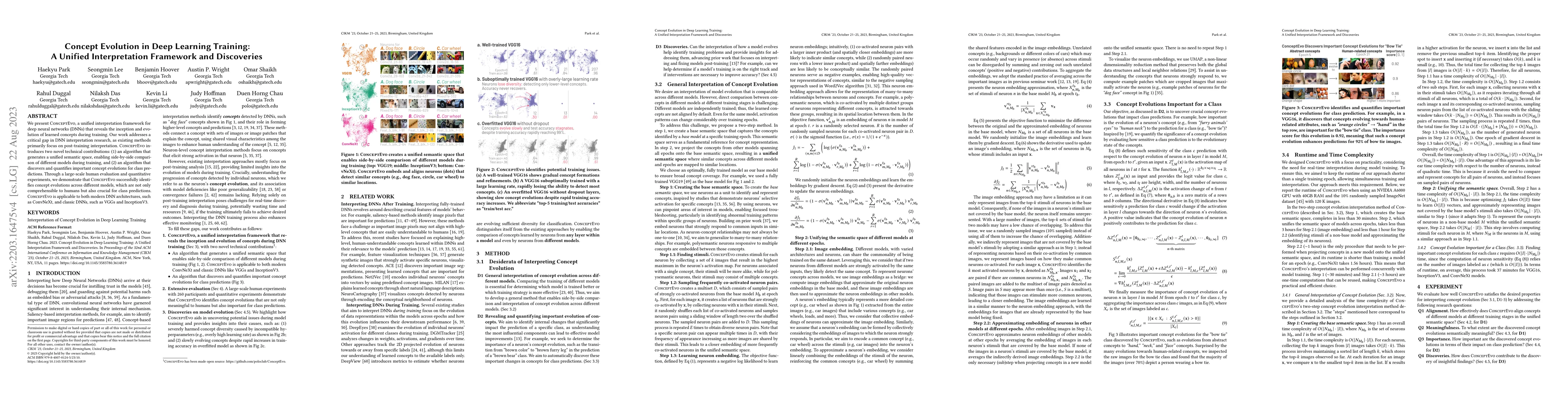 Thumbnail for Concept Evolution in Deep Learning Training: A Unified Interpretation
  Framework and Discoveries