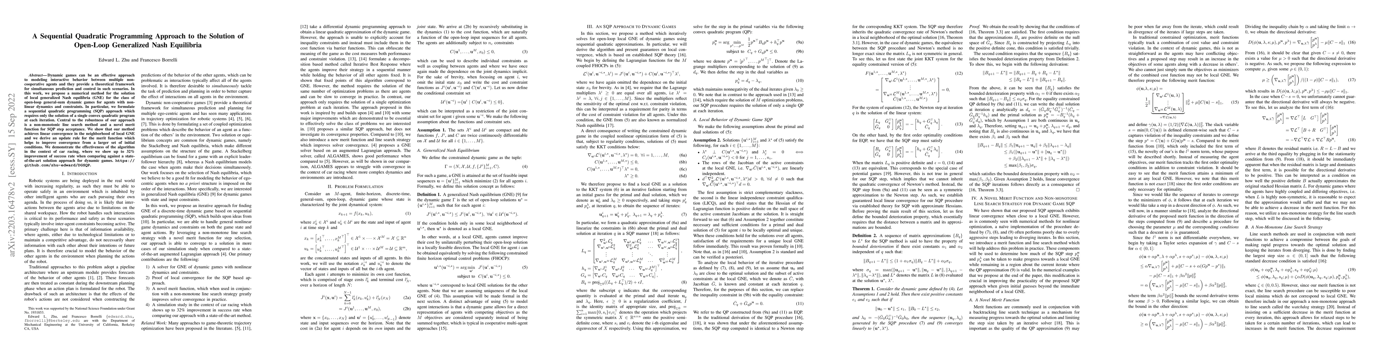 Thumbnail for A Sequential Quadratic Programming Approach to the Solution of Open-Loop
  Generalized Nash Equilibria