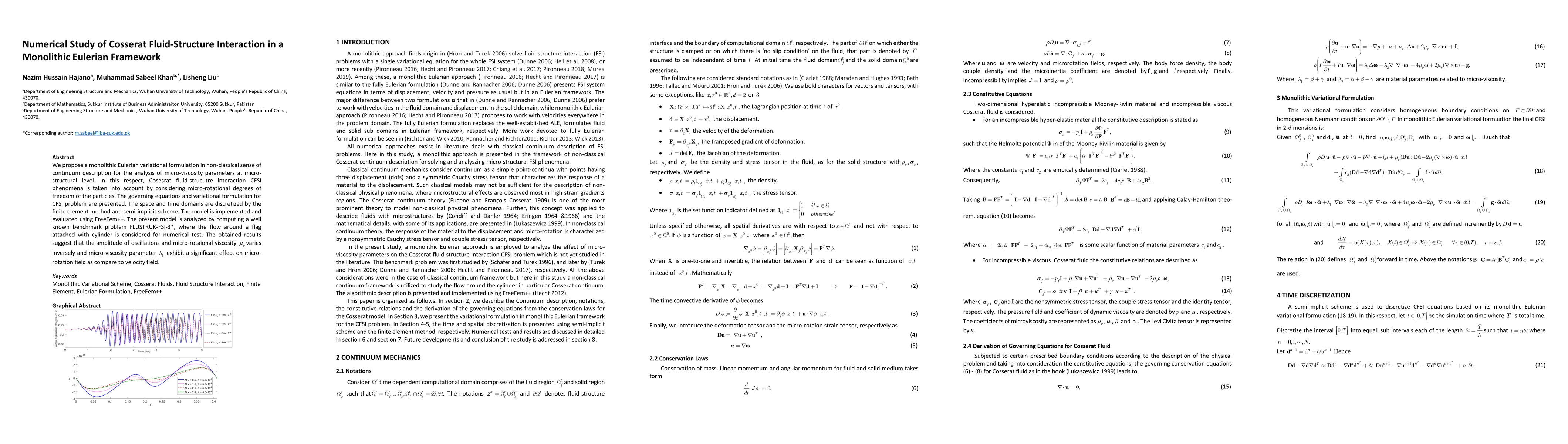 Thumbnail for Numerical Study of Cosserat Fluid-Structure Interaction in a Monolithic
  Eulerian Framework