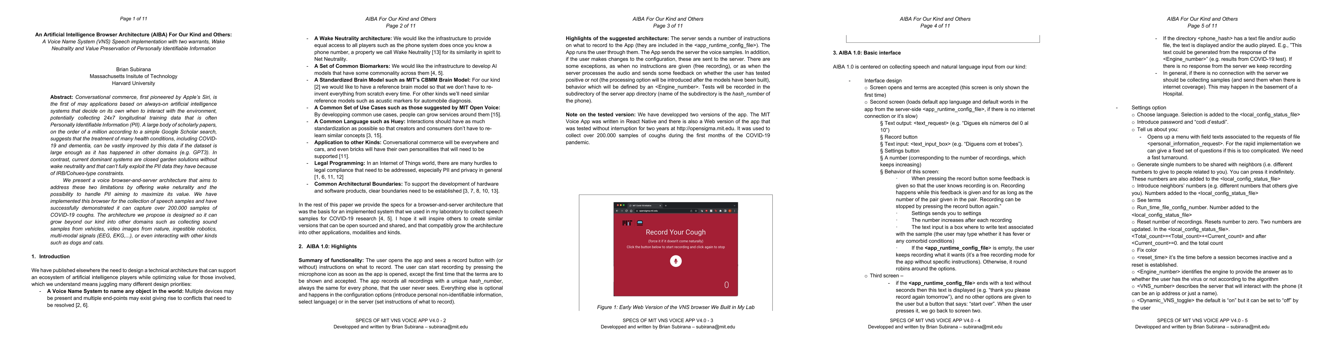 Thumbnail for An Artificial Intelligence Browser Architecture (AIBA) For Our Kind and
  Others: A Voice Name System Speech implementation with two warrants, Wake
  Neutrality and Value Preservation of Personally Identifiable Information