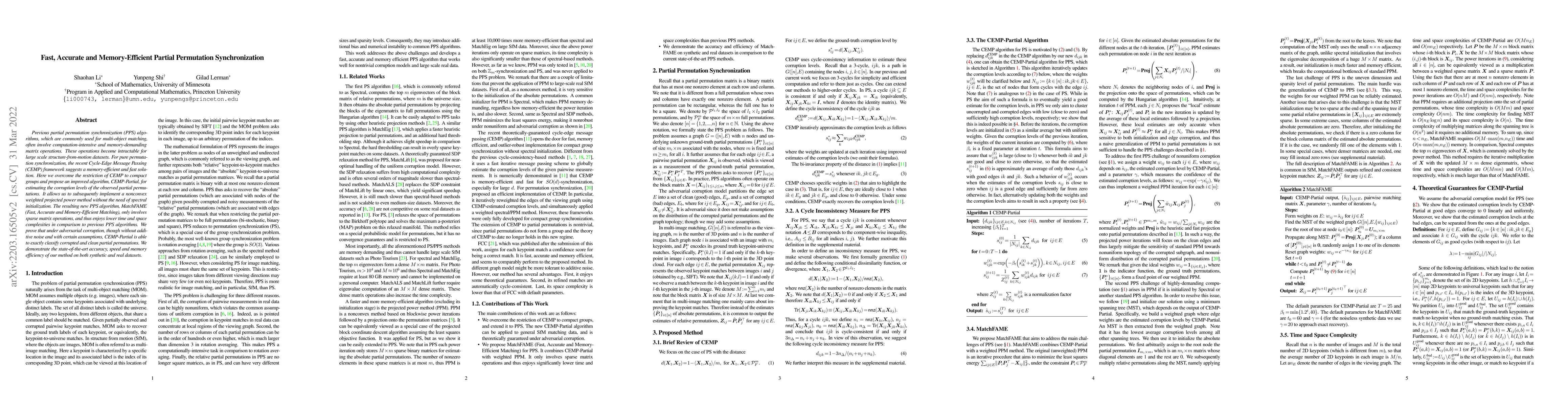 Thumbnail for Fast, Accurate and Memory-Efficient Partial Permutation Synchronization