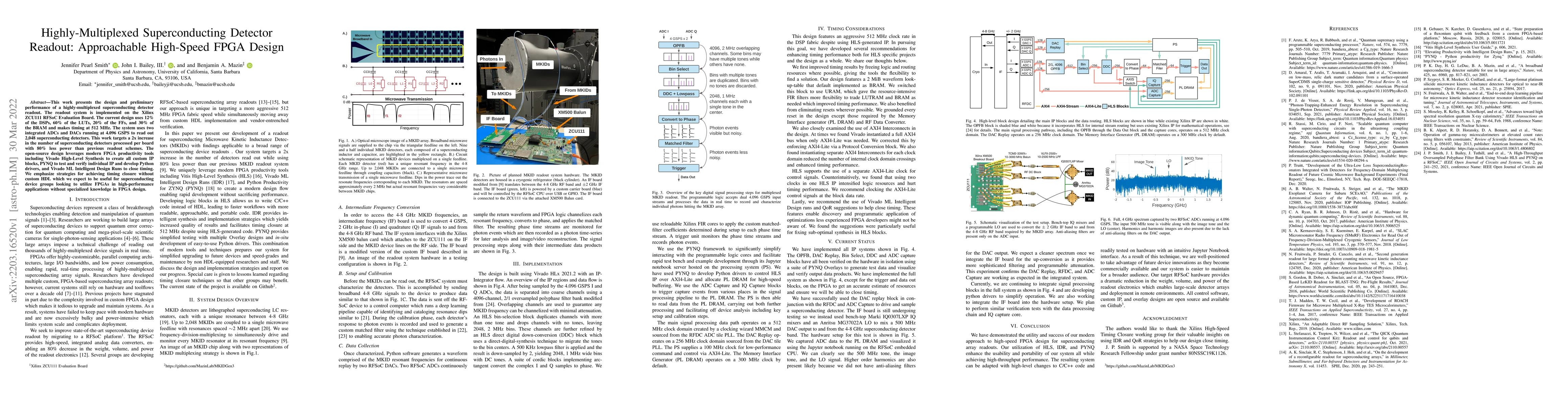 Thumbnail for Highly-Multiplexed Superconducting Detector Readout: Approachable
  High-Speed FPGA Design