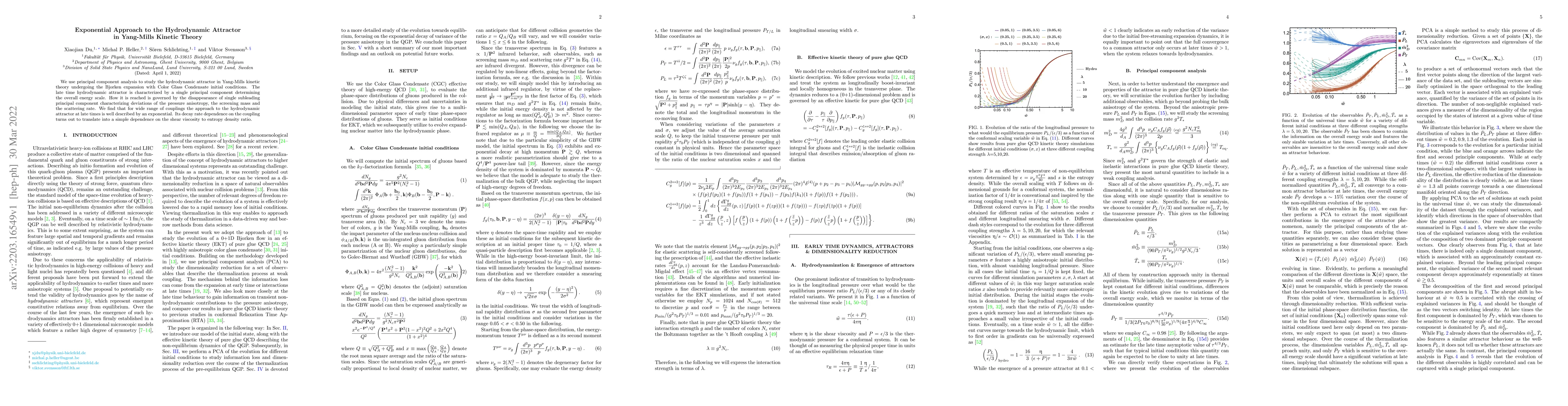 Thumbnail for Exponential Approach to the Hydrodynamic Attractor in Yang-Mills Kinetic
  Theory
