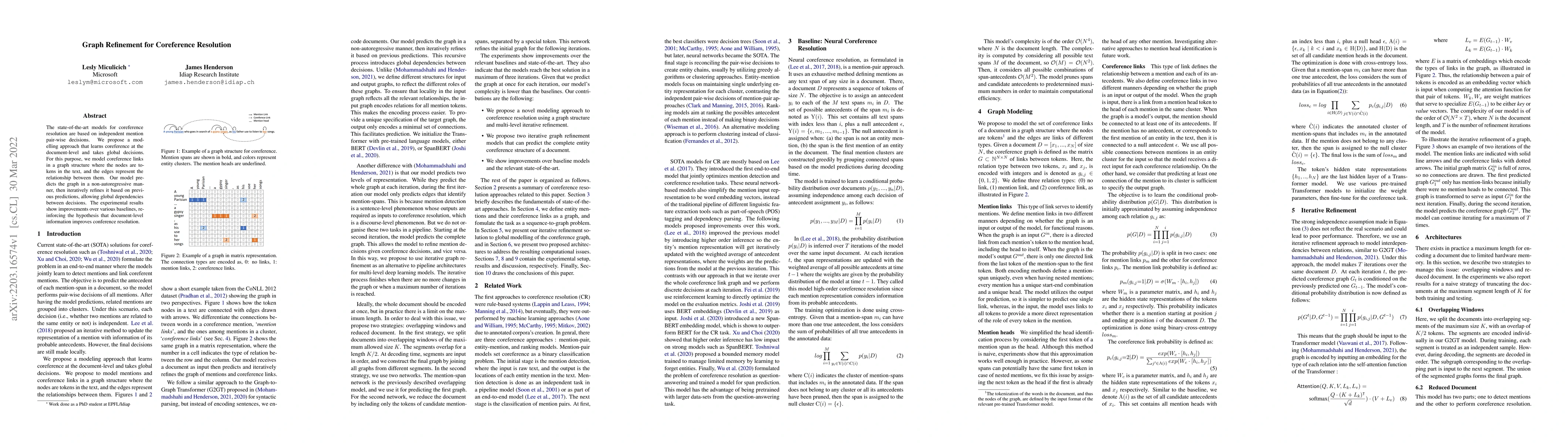 Thumbnail for Graph Refinement for Coreference Resolution